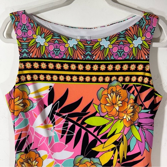 Cache Tropical Floral Sheath Dress Size 12 - Picture 2 of 11